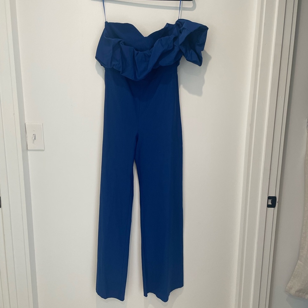 Stylish Off-Shoulder Blue Jumpsuit